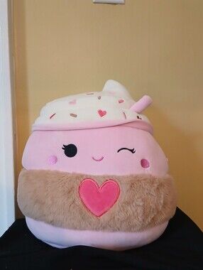 2/$10 Squishmallow Valentine Latte Plush Drink Stuffed Toy Kid Collector Heart